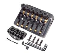 Black Fixed 6 String Headless Guitar Bridge Tailpiece Roller Saddle With Worm involved string device