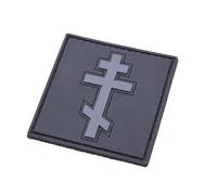 Black [Fixed] Tactical Orthodox Cross Eastern Christian Tactical PVC Patch Compatible with Velcro for Hats, Molle Accessories Military Patches, Backpack Patches