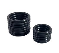 Black FKM Round Ring Wire Diameter 1.5 mm, Inner Diameter 25 mm Fluororubber O-ring Rubber, 50 Pcs