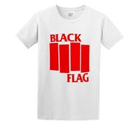 Black Flag Band Logo Design Style Comfortable Pure Cotton Alternative T-Shirt White M