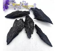 Black Flame Feather Shape Crystal Clusters Natural Tourmaline Irregular Gemstones Mineral Specimen Ornamental Items(Black,1pc)