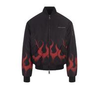 Black Flame Print Padded Bomber Jacket - male - VISION OF SUPER - Bomber Jackets - Black - M - Jackets M