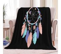 Black Flannel Fleece Throw Blanket 180 x 220 cm Lightweight Cozy Plush Bedspreads Blankets for Bed Couch, Flat Illustration Dream Ring Soft Versatile Throw Blanket for Women & Children