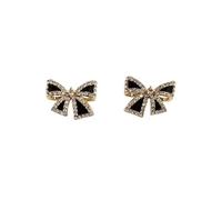 Black flash bow earring for women, 2022 style, and delicate, light luxury
