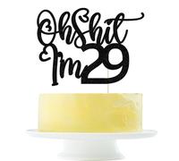 Black flash Oh I'm 29 Cake Topper, Happy 29th Birthday/Cheers to 29 Years/Sweet 29, Funny 29th Birthday Party Decorations Supplies