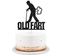 Black flash Old Fart Birthday Cake Topper Humorous old man and old woman Happy birthday cake Topper Funny happy birthday cake decoration is suitable for men/fathers/grandfathers (black2)
