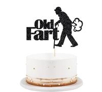 Black flash Old Fart Birthday Cake Topper Humorous old man and old woman Happy birthday cake Topper Funny happy birthday cake decoration is suitable for men/fathers/grandfathers (black1)