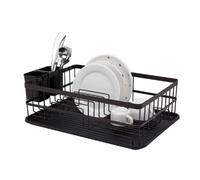 Black Flat Iron Metal Dish Drainer Plates Cutlery Utensils Holder Drying Rack