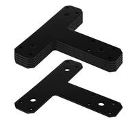 Black Flat T Bracket | 6 Iron Household Flat T Shape Repair Plates, Multifunctional Repair Plates for T-Shaped Mending Plates, Cracks, Post and Beam Connectors Black Metal T Brackets