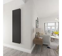 Black Flat Tube Radiator Modern Central Heating Radiator Designer 1800x544mm Radiator