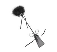 Black Flirting Feather BDSM Pu Leather Whip BDSM Spanking Flogger Horse Whip Slave Bondage Restraints Sex Toys for Women Couples Black One Size
