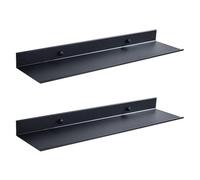 Black Floating Shelves for Kitchen & Bathroom - Metal Corner Storage, Wall-Mounted nizer for Mirrors & Home Décor, Stylish & Functional Shelving Unit