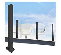 Black Floor Standing s Railing Post Holder StainlessClamp for Deck/Balcony/Poolside Adjustable Heights 2351 Inches s Fence Post Support