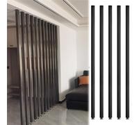 Black FloortoCeiling Room Divider Solid Wood Wall Partition for Living Room Bedroom OfficeStylish 5Piece Column 195cm/76.7in Elegant Space Separator