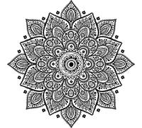 Black Floral Mandala - Flowers Laptop sticker self adhesive vinyl - art decor/wall decor/kitchen decal - Clear vinyl