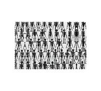Black Floral Skull Print Heat Resistant Placemats Set of 6 Washable Table Mats Place Mats for Kitchen Home Decor