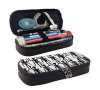 Black Floral Skull Print Leather Cosmetic Bag, Leather Flap Case, Spacious Coin Purse, Storage Bag, Black, One Size