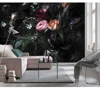 Giant flowers wallpaper mural for bedroom living room photo walls black pink