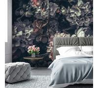 Black Floral Wallpaper Mural 123x86 inch Bedroom Wall Mural Rotten Color Flowers