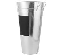Black Flower Bucket with Handle, Galvanized Sheet Iron Oval Display