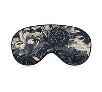 Black Flower Pattern Sleep Mask with Adjustable Strap, Comfortable & Soft Eye Mask for Sleeping Light Blocking, Lightweight & Breathable Eye Cover for Men Women