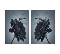 Black Flowers And Dragonfly Passport Holder Passport Wallet PU Leather Passports Protective Cover Slim Travel Accessories