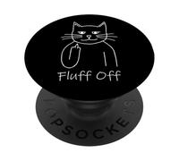 Black Fluff Off Angry Cat PopSockets Adhesive PopGrip