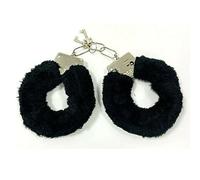 Black Fluffy Handcuffs Hen Night Stag Night Hand Cuffs Sexy Novelty Secret Santa Police Cuffs