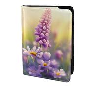 Black Fluid Firelight Reflection Travel Passport Holder Cover Wallet Leather Case Travel Essentials Luggage Accessories, Beautiful Flowers, One Size, Contemporary