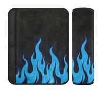 Black Fluorescent Cool Flame Blue 2 pcs Belt Strap Covers Protects Your Neck and Shoulders for Sedan accesorios para carro