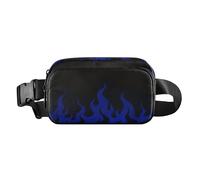 Black Fluorescent Cool Flame Dark Blue Fashionable Waist Pack Crossbody Bag for Women Men Multipurpose with Adjustable Strap for Workout Running Hiking bolsa para hombre de cintura