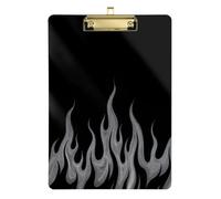 Black Fluorescent Cool Flame Gray A4 Kids clipboard Hard Board Clip Board Binder Organizer for Nurses Home Contractor Size 9 x 12