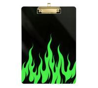 Black Fluorescent Cool Flame Green clipboards Nursing Transparent for Football Softball Coaching Tabla para escribir con Clip Size 9 x 12