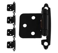 Black Flush Hinges for Rv Cabinet Doors, Steel Semi Concealed Self Closing | Half Overlay Design, Thick 1.5 Specification, Auto Close Action, Load Bearing Build for Camper Doors