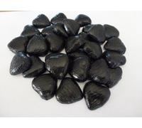 BLACK FOIL CHOCOLATE LOVE HEARTS WEDDING FAVOURS X60