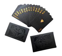 Black Foil Playing Cards - 54-Piece Waterproof Poker Set for Collecting, Advanced Playing Cards, Relaxation Foil Deck, Poker Deck, Magic Tricks and Elegant Party Games for Group Ref
