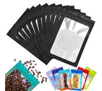 Black Foil Ziplock Smell Proof Mylar Holographic Packaging Resealable Storage Pouches Grip Seal Clear Plastic Bags,100pcs 9x12cm for Food, Jewelry, Electronics