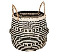 Black Folded Seagrass Basket