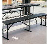 (Black Folding Bench) Heavy-Duty Picnic Folding Table Beer Bench Garden Folding Chair Portable Furniture Set