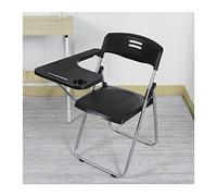 Black Folding Chair with Writing Board Tablet Arm Mobile Nesting Design Office Training & Meeting Chair Student Friendly Iron Frame Ideal for Playrooms Schools Daycares.