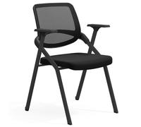 Black Folding Chairs with Padded CushionSteel e Mesh Guest Reception & Conference Chairs for Home Office Training & Waiting Rooms