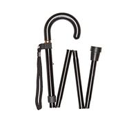 Black Folding Crook Handled Walking Stick