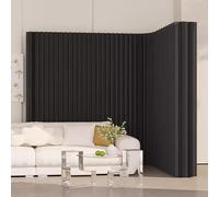 Black Folding Room Divider - Portable Modern Office Partit Wall Lightweight Detive for Home Office Clothing Store 6.6'W x 7.2'H Slish Black Privacy Solut
