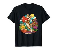 Black Footed Cat Catches Falling Heart Cushion T-Shirt