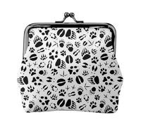 Black Footprints Coin Purse, Kiss-lock Change Purse Wallets, Small PU Leather Coin Purse for Women