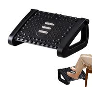 Black Footrest Under Desk - Desk Foot Rest | Underdesk Foot Stool | 6 Heights Adjustable Foot Rest | Feet Pedal Under The Workbench | Tilted Foot Stool with Massage Texture and Rolleror