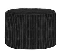 (Black) Footstool Cord Beanbag Oval Pouffe Filled Ottoman