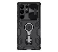 (black) For Samsung Galaxy S23 Ultra Case Nillkin Camshield Armor Pro Slide Camera Protection Back Cover