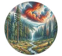 Black Forest 1000 Pieces Jigsaw Puzzle 12 Years And Up Round Jigsaw Puzzle Difficult Challenge for Adults Family Game Stress Reliever Expert Skill Level 1000pcs (67.5x67.5cm)
