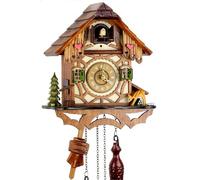 Black Forest Cuckoo Clock with Battery Operated Quartz Movement, with Cuckoo Chime and Musical Mechanism, 24 cm